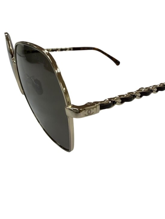 Chanel CC Logo Hexagon Chain Sunglasses Gold Black Demo Lens Eyewear main image 14
